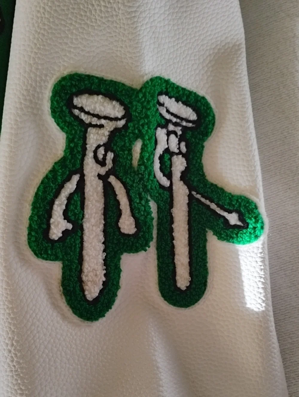Louis Vuitton Men's Green & White Embroidered Varsity Jacket Sz S Made In Italy